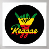 Reggae Shaka Hands mit Reggaefarben Poster (Vorne)