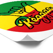 Reggae Shaka Hands mit Reggaefarben Poster (Ecke)