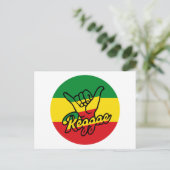 Reggae Shaka Hands mit Reggaefarben Postkarte (Stehend Vorderseite)