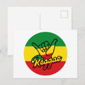Reggae Shaka Hands mit Reggaefarben Postkarte (Vorne/Hinten)