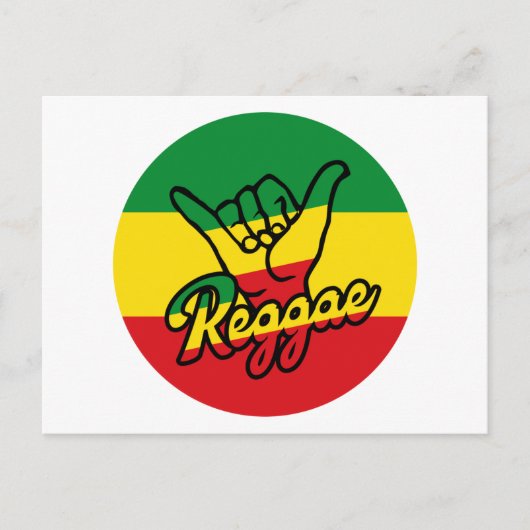 Reggae Shaka Hands mit Reggaefarben Postkarte (Vorderseite)