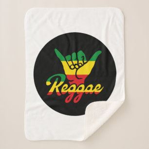 Reggae Shaka Hands mit Reggaefarben Sherpadecke
