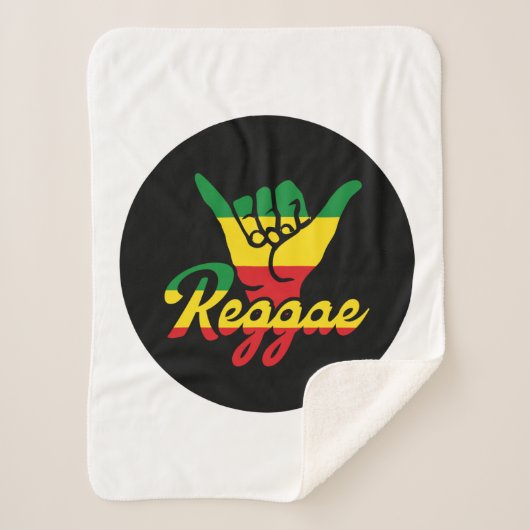 Reggae Shaka Hands mit Reggaefarben Sherpadecke (Vorderseite)