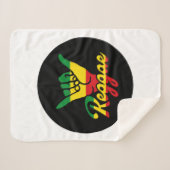 Reggae Shaka Hands mit Reggaefarben Sherpadecke (Vorderseite (Horizontal))