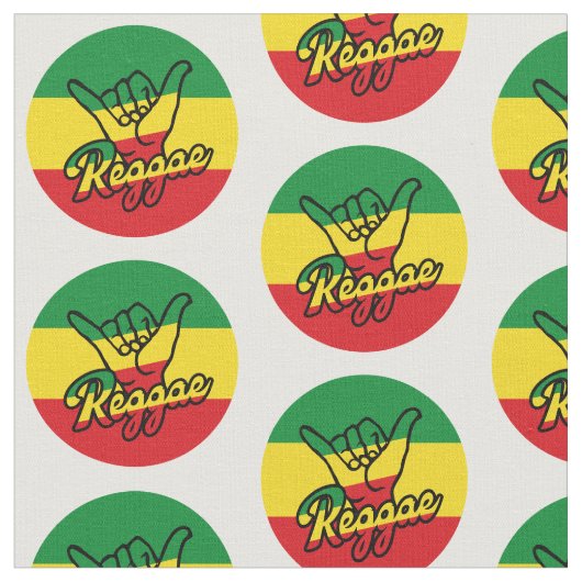Reggae Shaka Hands mit Reggaefarben Stoff (Nahaufnahme)