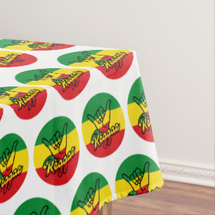 Reggae Shaka Hands mit Reggaefarben Tischdecke