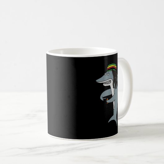Reggae Shark Funny Dreadlock Rasta Kaffeetasse (VorderseiteRechts)