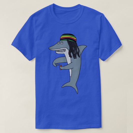 Reggae Shark Funny Dreadlock Rasta  T-Shirt (Design vorne)