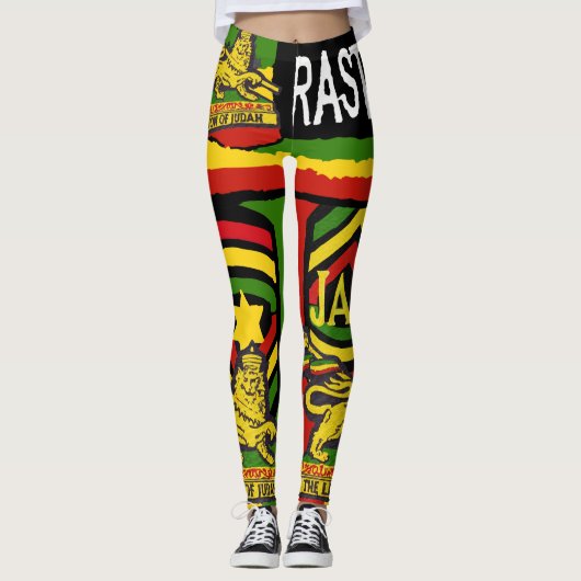 Reggae Steppers Leggings Rastafarian Designs (Vorderseite)