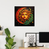 Reggae Sun & Moon Poster (Heimbüro)