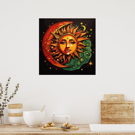 Reggae Sun & Moon Poster (Küche)
