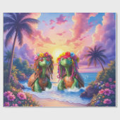 Reggae Turtles – Insel-Vibes für immer.  Geschenkpapier (Flach)
