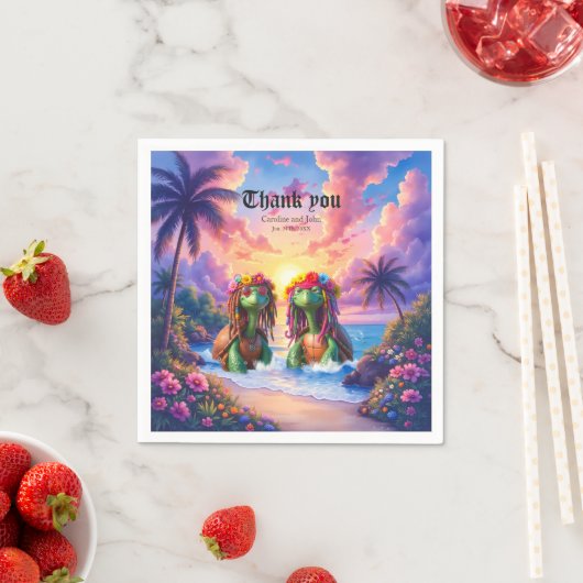 Reggae Turtles – Insel-Vibes für immer. Serviette (Beispiel)