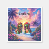 Reggae Turtles – Insel-Vibes für immer. Serviette (Vorderseite)