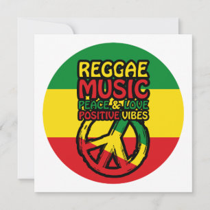 Reggae und Friedenssymbol mit positiven Zitaten