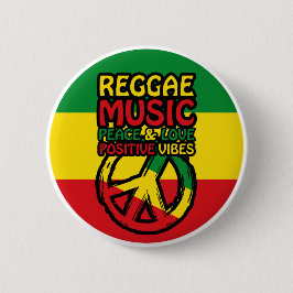 Reggae und Friedenssymbol mit positiven Zitaten Button