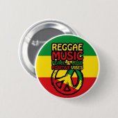 Reggae und Friedenssymbol mit positiven Zitaten Button (Vorne & Hinten)