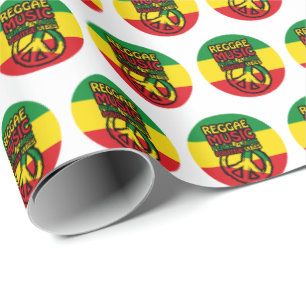 Reggae und Friedenssymbol mit positiven Zitaten Geschenkpapier