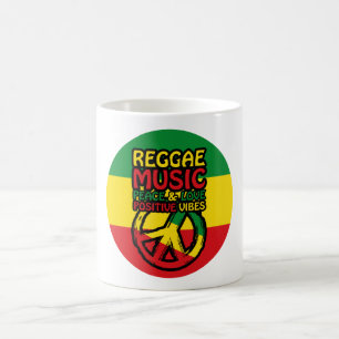 Reggae und Friedenssymbol mit positiven Zitaten Kaffeetasse