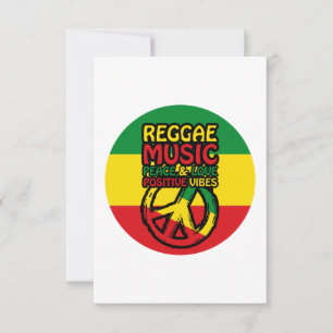 Reggae und Friedenssymbol mit positiven Zitaten Karte
