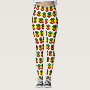Reggae und Friedenssymbol mit positiven Zitaten Leggings