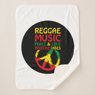 Reggae und Friedenssymbol mit positiven Zitaten Sherpadecke
