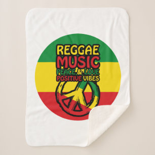 Reggae und Friedenssymbol mit positiven Zitaten Sherpadecke