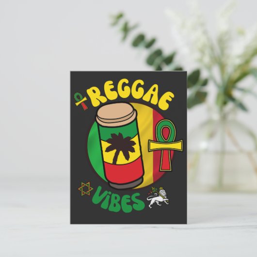 REGGAE VIBES FEIERTAGSPOSTKARTE (Stehend Vorderseite)