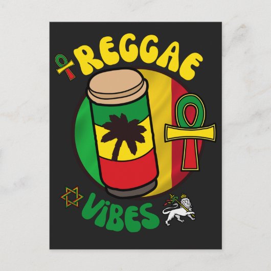 REGGAE VIBES FEIERTAGSPOSTKARTE (Vorderseite)