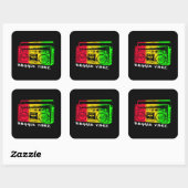 Reggae Vibez Quadratischer Aufkleber (Blatt)