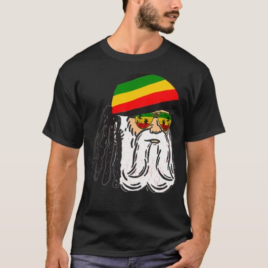 Reggae Xmas Santa Rasta Christmas Rasta Rastafari  T-Shirt (Vorderseite)