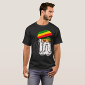 Reggae Xmas Santa Rasta Christmas Rasta Rastafari  T-Shirt (Vorne ganz)