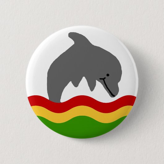 Reggaedelphinknopf Button (Vorderseite)