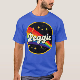 Reggie Regenbogen im Vintagen Stil im Weltraum T-Shirt