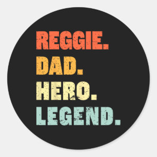 Reggie Vater Hero Legend Personalisierter Individu Runder Aufkleber