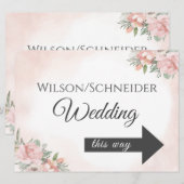 Regie Arrow Schild Blumenstrauß Einladung (Vorne/Hinten)