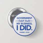 Regierung baute nicht mein Geschäft auf (blaue Button (Vorne & Hinten)