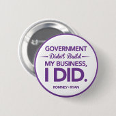 Regierung errichtete nicht meine Geschäfts-lila Button (Vorne & Hinten)