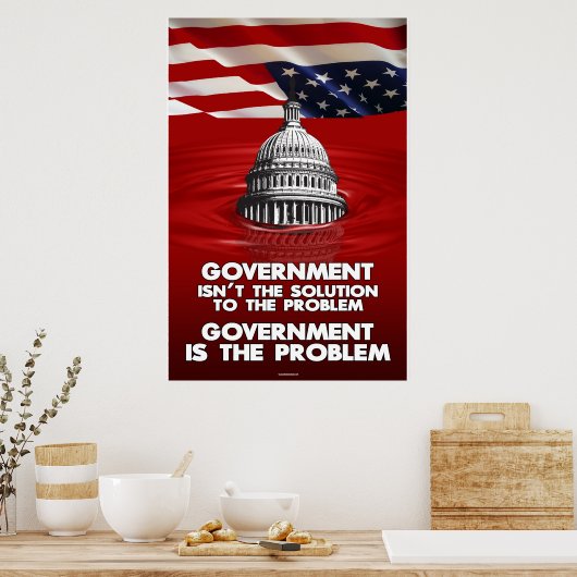 Regierung ist das Problem - rot (24x36) Poster (Küche)