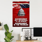 Regierung ist das Problem - rot (24x36) Poster (Heimbüro)