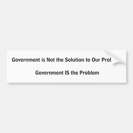 Regierung ist nicht die Lösung Autoaufkleber (Vorne)