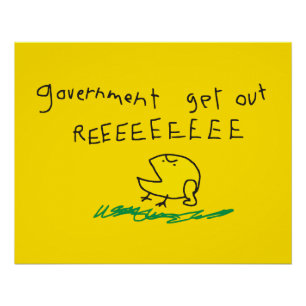 Regierung raus REE SNEKRIGHT Gadsden-Flagge Poster