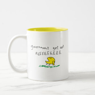 Regierung raus REE SNEKRIGHT Gadsden-Flagge Zweifarbige Tasse