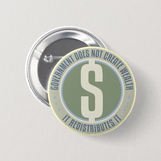 Regierung schafft kein Vermögen Button (Vorne & Hinten)