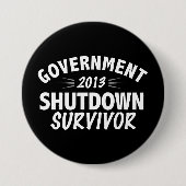 Regierungs-Abschaltungs-Überlebender Button (Vorderseite)