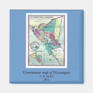 Regierungs-Karte 1856 von Nicaragua durch A.H. Magnet