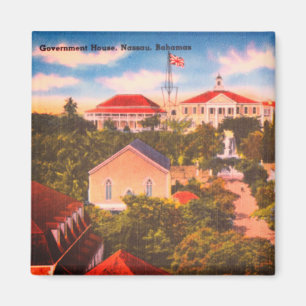 Regierungsgebäude, Nassau, Vintages Foto Bahamas Magnet