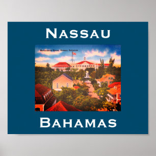Regierungsgebäude, Nassau, Vintages Foto Bahamas Poster