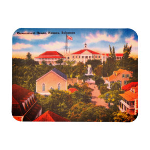 Regierungshaus, Nassau, Bahamas Vintage-Foto Magnet