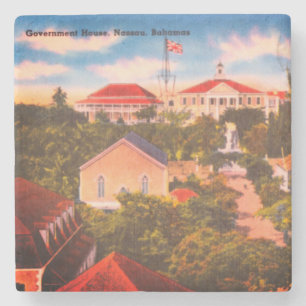 Regierungshaus, Nassau, Bahamas Vintage-Foto Steinuntersetzer